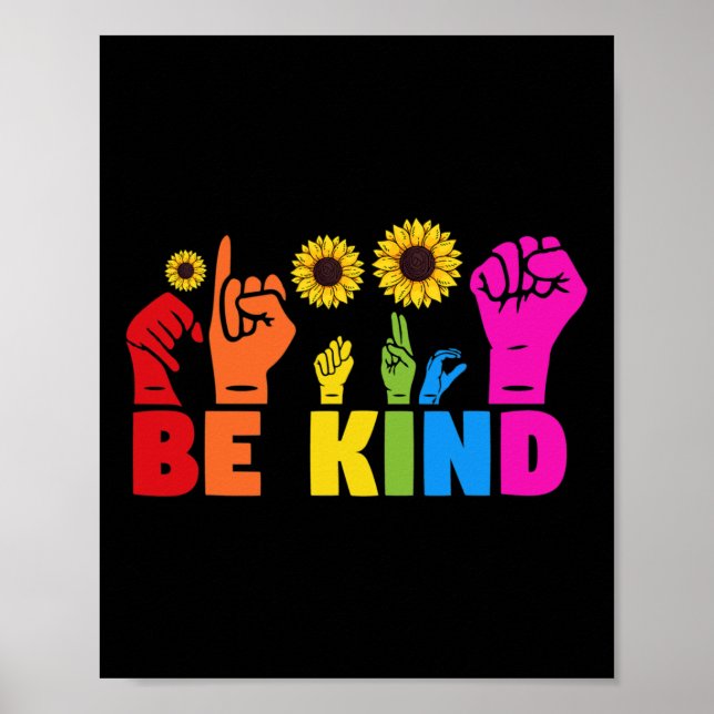 Lgbt regnbågsstolthets månad Asl Vänlig Hand Tecke Poster (Framsidan)