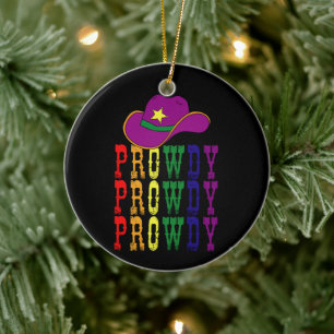LGBT Rodeo Cowboy Cowgirl Howdy Gay Western Julgransprydnad Keramik
