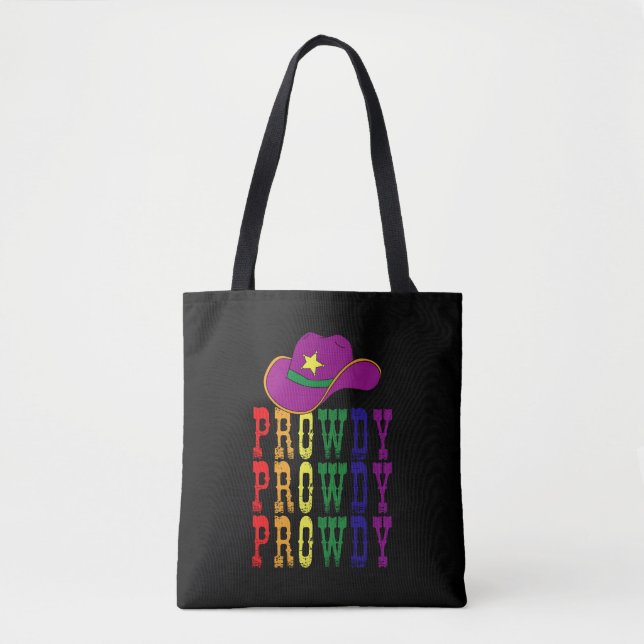 LGBT Rodeo Cowboy Cowgirl Howdy Gay Western Tygkasse (Framsida)