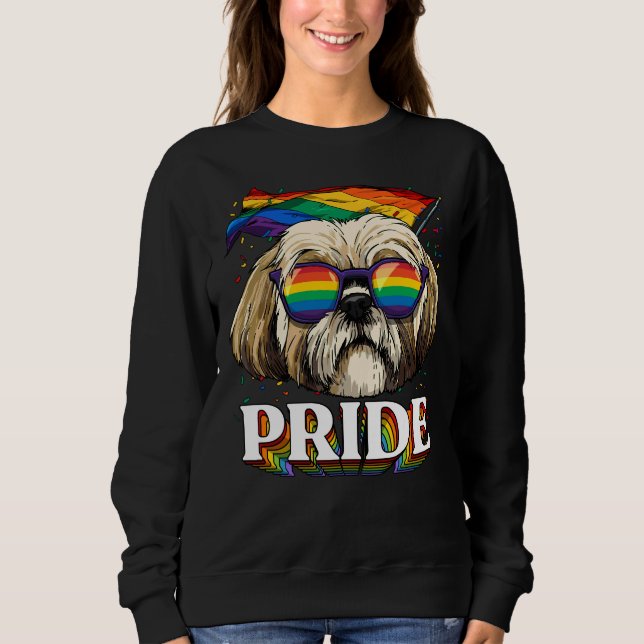 Lgbt Shih Tzu Gay pride Lgbtq Rainbow Flagga Sungl T Shirt (Framsida)