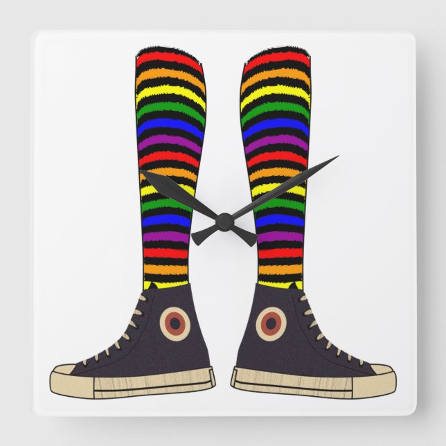 LGBT-socklar Fyrkantig Klocka (Framsida)