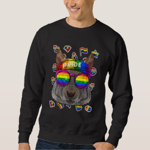 Lgbt Squirrel Gay pride Month Animal Rainbow Lesbi Lång Ärmad Tröja