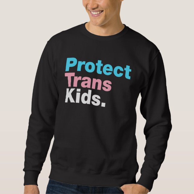Lgbt-stöd för att skydda Trans Kid LGbt-Pridet Lång Ärmad Tröja (Framsida)