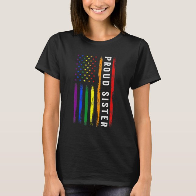 Lgbt-stöd för proud syster Lgbt Flagga Sister Lgbt T Shirt (Framsida)