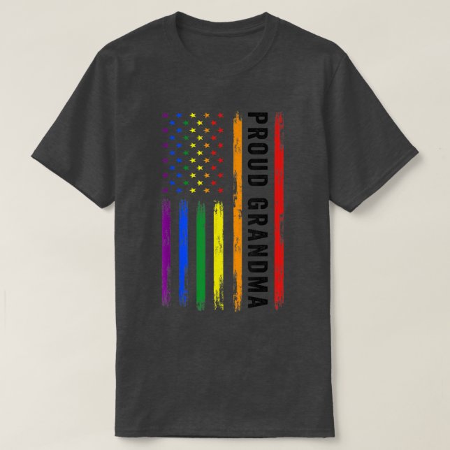 LGBT-stöd Proud Grandma LGBT-Flagga Grandma LGBT  T Shirt (Design framsida)