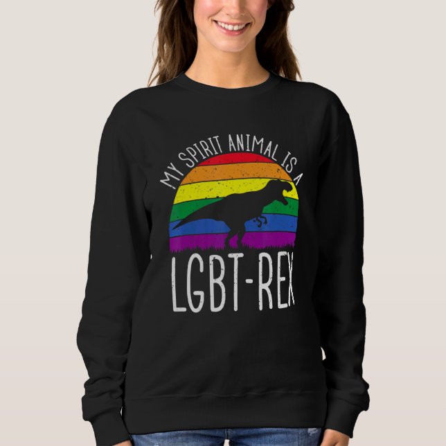 Lgbt - T-Rex Gay pride Lesbisk Dinosaur Sunset T Shirt (Framsida)
