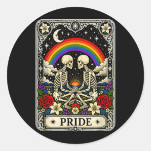 Lgbt Tarot Skelett Gay Pride Lgbtq Jämlika Rättigh Runt Klistermärke