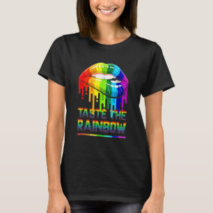 LGBT Taste Rainbow Läppar Lesbisk Human Gay pride T Shirt