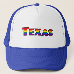 LGBT Texas Rainbow text Visor Keps