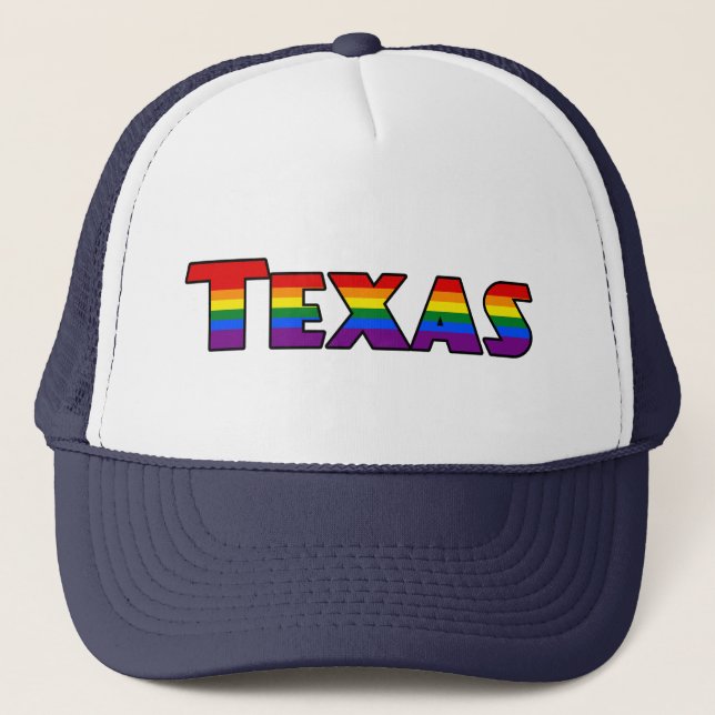 LGBT Texas regnbågstext hatt Keps (Framsida)