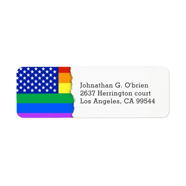 LGBT ThBästa amerikanska Flagga | RETURADRESS Returadress Etikett (Framsidan)