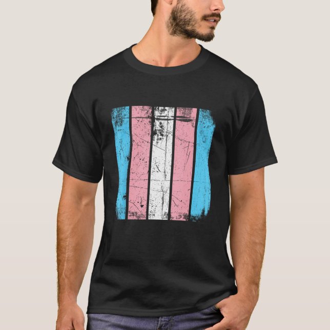 LGBT Transgender Flag Rainbow American Flag LGBTQ T Shirt (Framsida)