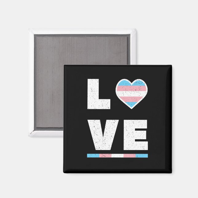 LGBT Transpersonlig Prideflagga Distressed Grunge  Magnet (Front/Back)