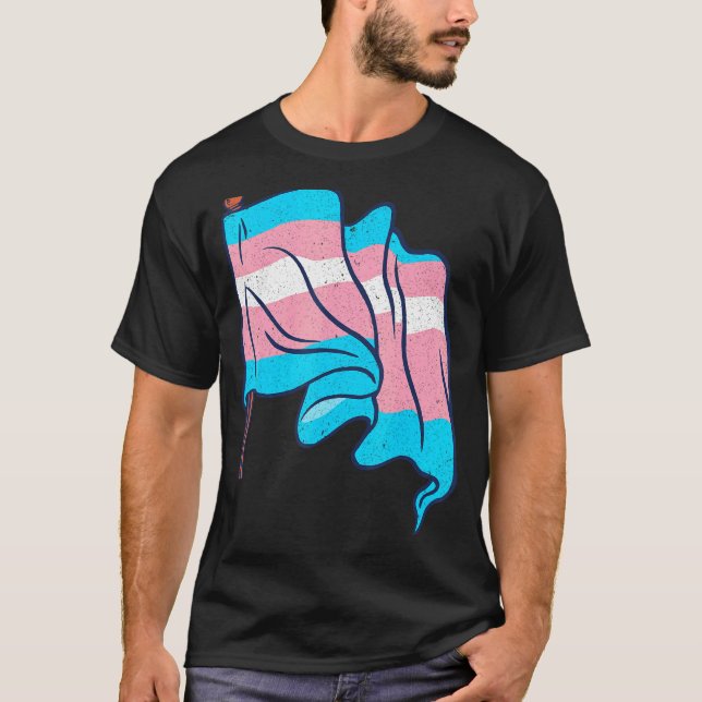 Lgbt Transsexuell Flagga Trans Pride Human Höger T Shirt (Framsida)