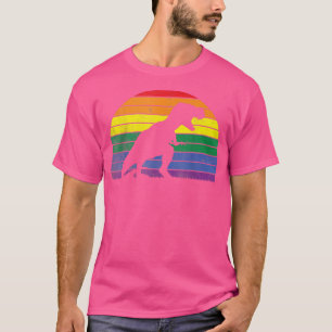 LGBT TRe Gay pride Lesbisk Dinosaur Sunset T Shirt