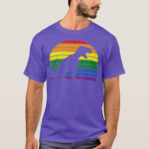 LGBT TRex Gay pride Lesbisk Dinosaur Sunset T Shirt