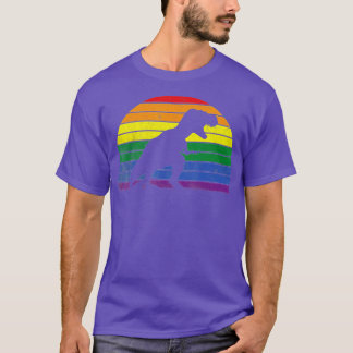 LGBT TRex Gay pride Lesbisk Dinosaur Sunset T Shirt