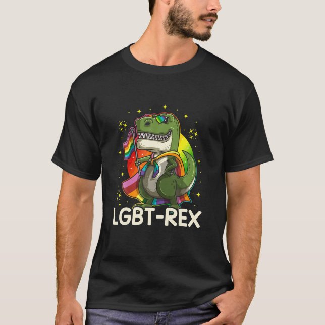 LGBT Trex Gay pride Lesbisk Dinosaur T Shirt (Framsida)