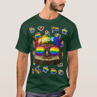 LGBT Uggla Gay pride Månad Nattfågelregnbåge (HBT) T Shirt