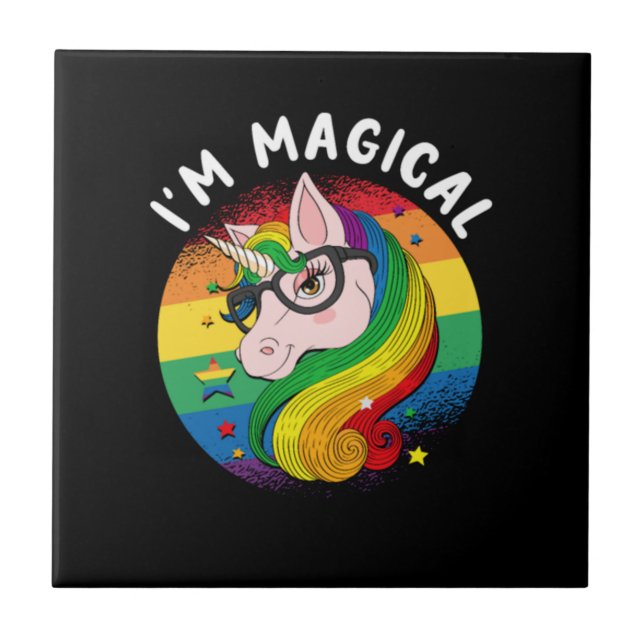 LGBT Unicorn Magic Kakelplatta (Framsidan)