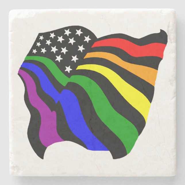 LGBT-USA flagga Stenunderlägg (Framsidan)