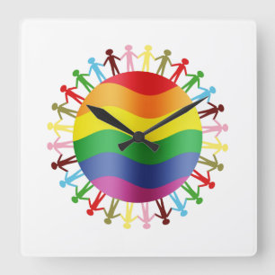 LGBT-världsharmoni Fyrkantig Klocka