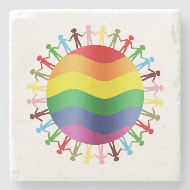 LGBT-världsharmoni Stenunderlägg (Framsidan)
