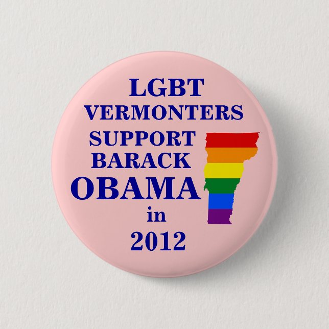 LGBT-Vermonters för Obama 2012 Knapp (Framsida)