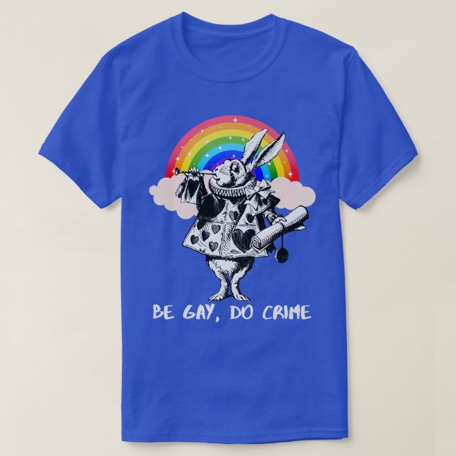 LGBTQ Alice-In-Wonderland White Rabbit - Be Gay Do T Shirt (Design framsida)
