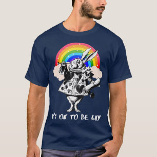 LGBTQ Alice-in-Wonderland White Rabbit - Det är ok T Shirt