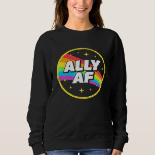 Lgbtq Ally Af Lesbisk Gay pride Lgbt Rainbow Retro T Shirt