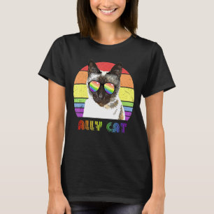 Lgbtq Ally Cat Rainbow Gay pride Flagga Lgbt 17 T Shirt
