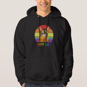 Lgbtq Ally Cat Rainbow Gay pride Flagga Lgbt 9 Hoodie