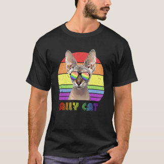 Lgbtq Ally Cat Rainbow Gay pride Flagga Lgbt 9 T Shirt