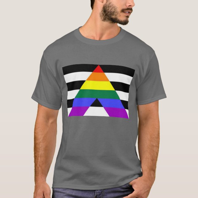 LGBTQ+ Ally Flagga Tee Shirt (Framsida)