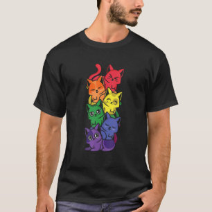 LGBTQ Animal Lesbisk Cat Cute Rainbow Lesbisk Gay T Shirt