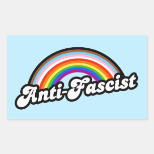 LGBTQ+ Antifascist Rektangulärt Klistermärke