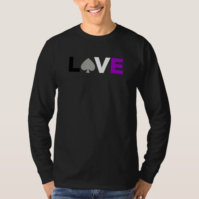 LGBTQ Asexual Pride LOVE Cute LGBTQIA Asexuality F T Shirt (Framsida)