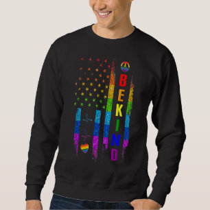 Lgbtq Be om Gay pride Lgbt Rainbow American Flagga Lång Ärmad Tröja
