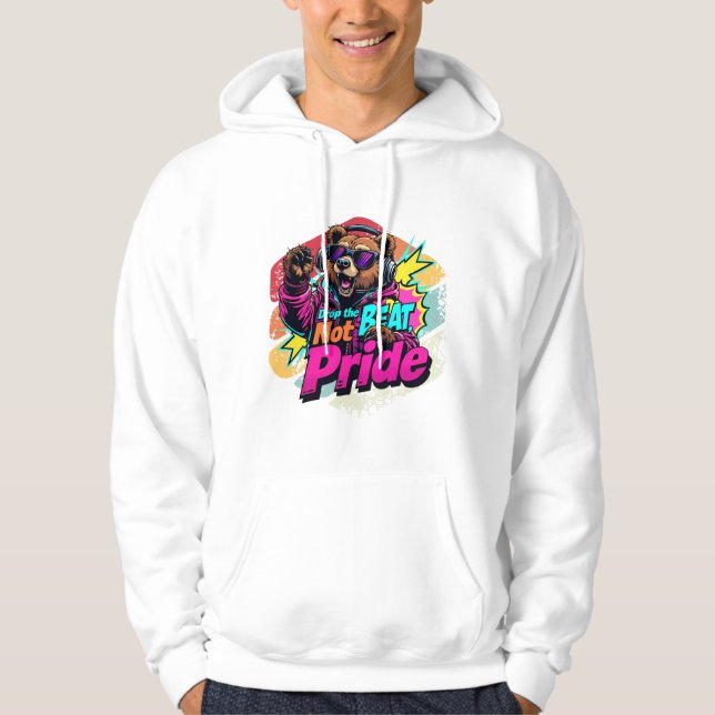 LGBTQ BearDJ VintageVibes Hoodie (Framsida)