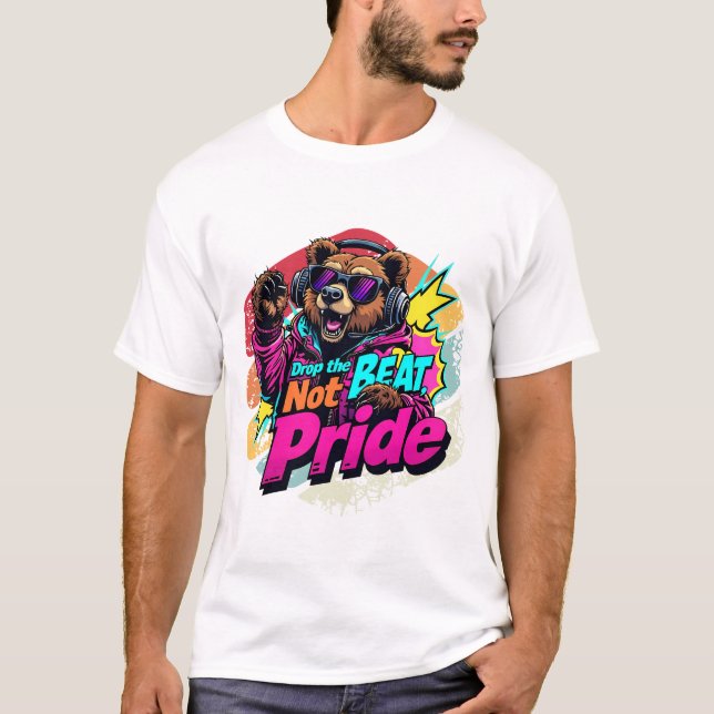LGBTQ BearDJ VintageVibes T Shirt (Framsida)