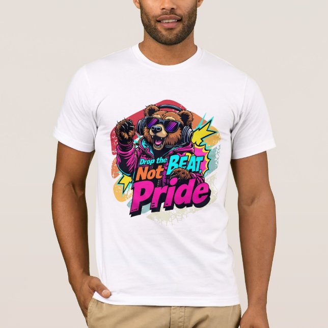 LGBTQ BearDJ VintageVibes T Shirt (Framsida)