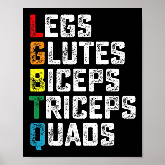 Lgbtq Ben Glutes Biceps Triceps Quads Funny Gym G Poster (Framsidan)