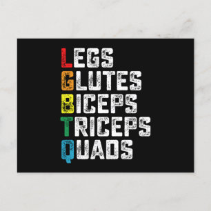 LGBTQ Ben Glutes Biceps Triceps Quads Funny Gym Vykort