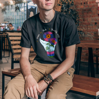 LGBTQ Bisexual Flagga Solblommor i en lätt lampa T Shirt