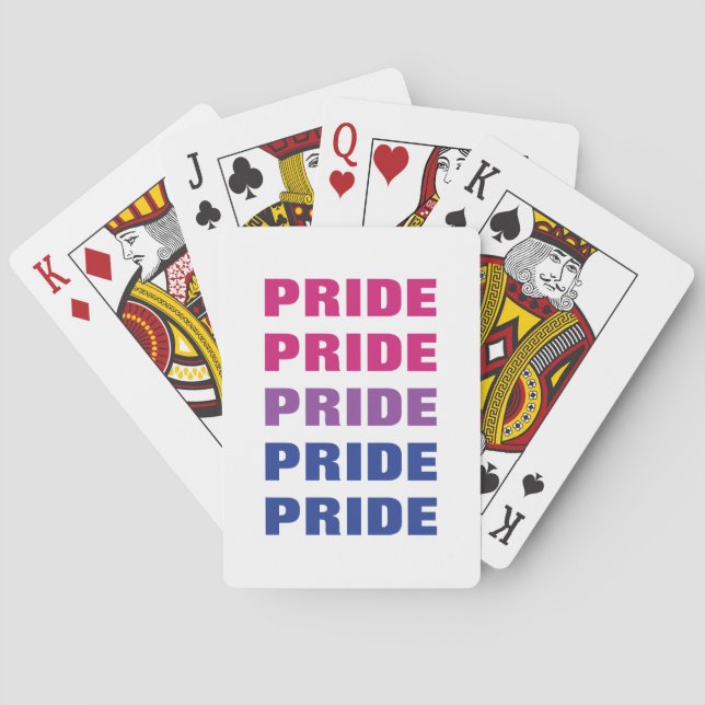 LGBTQ Bisexuell Pride Anpassningsbar Upprepad Text Casinokort (Baksidan)
