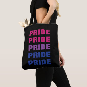 LGBTQ Bisexuell Pride Anpassningsbar Upprepad Text Tygkasse