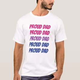 LGBTQ Bisexuell Pride Stolt Pappa Upprepad Text T Shirt