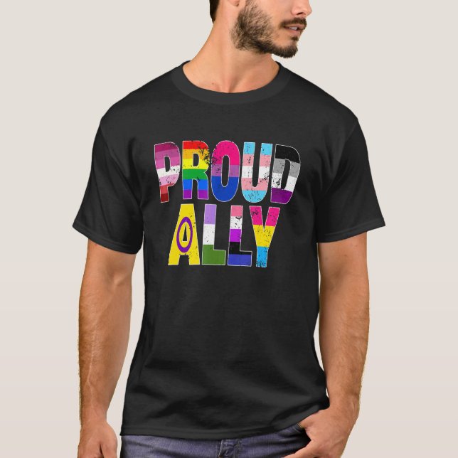 LGBTQ Black Pride Proud Ally Lesbian Gay Bi Trans  T Shirt (Framsida)