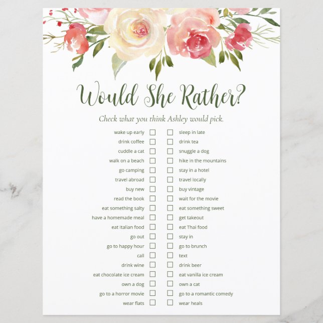 LGBTQ Blush Floral Bridal Shower Games (Framsida)